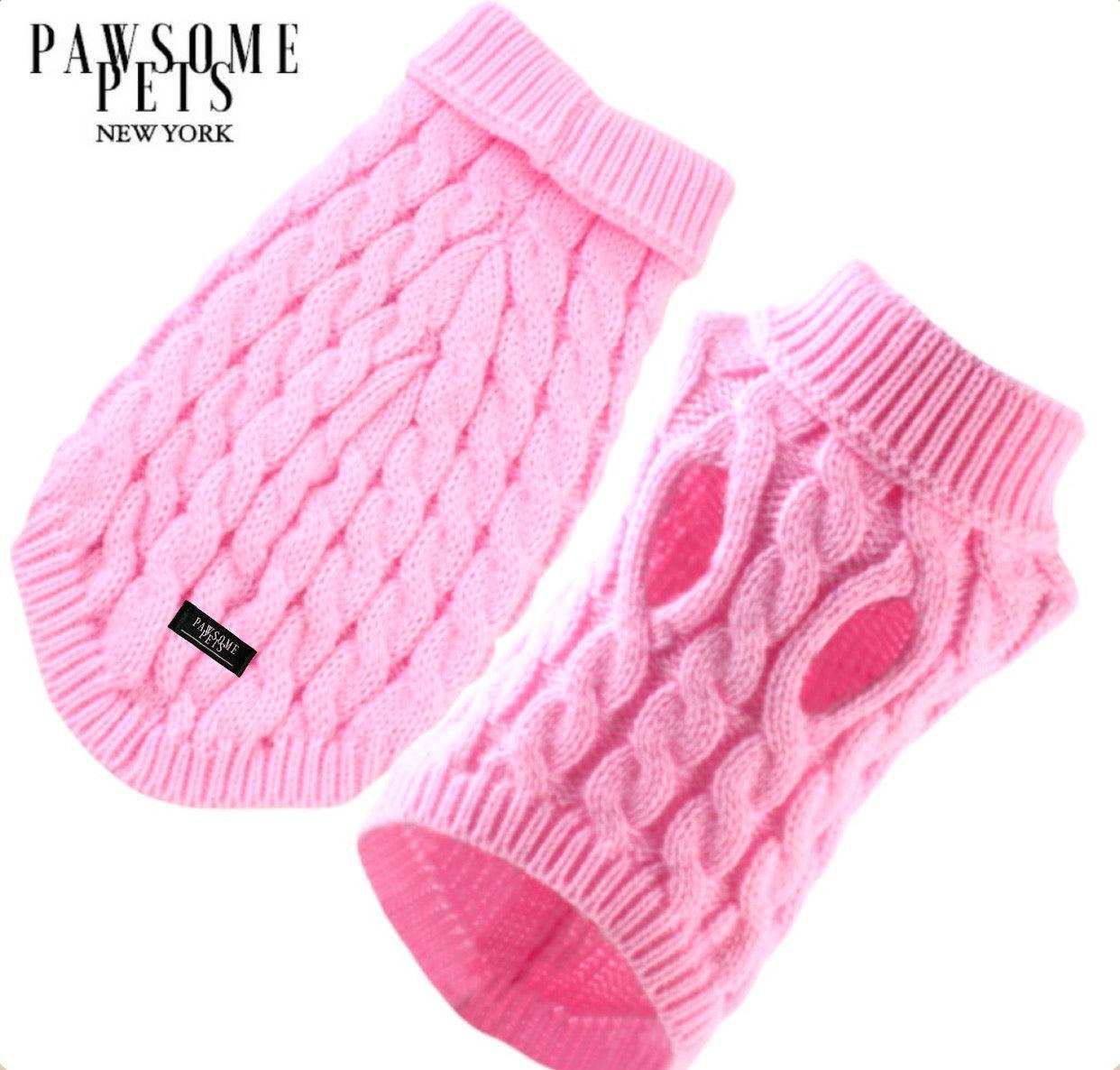 Extra warm dog and cat cable knit sweater
