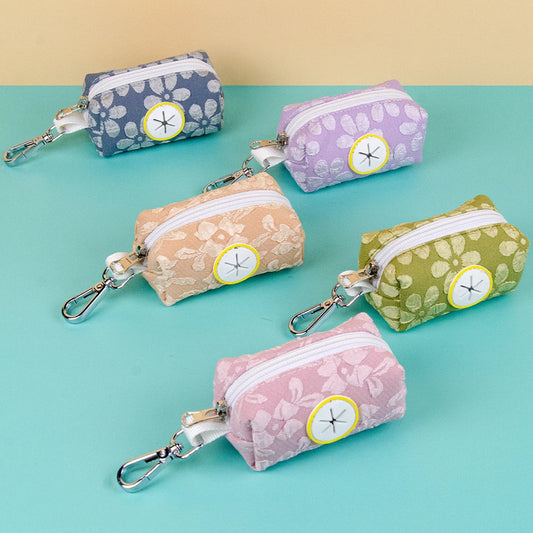 Cute Flower Pattern Dog Poop Bag Holder Dispenser Suitable Walk Dog Factory Direct Sale