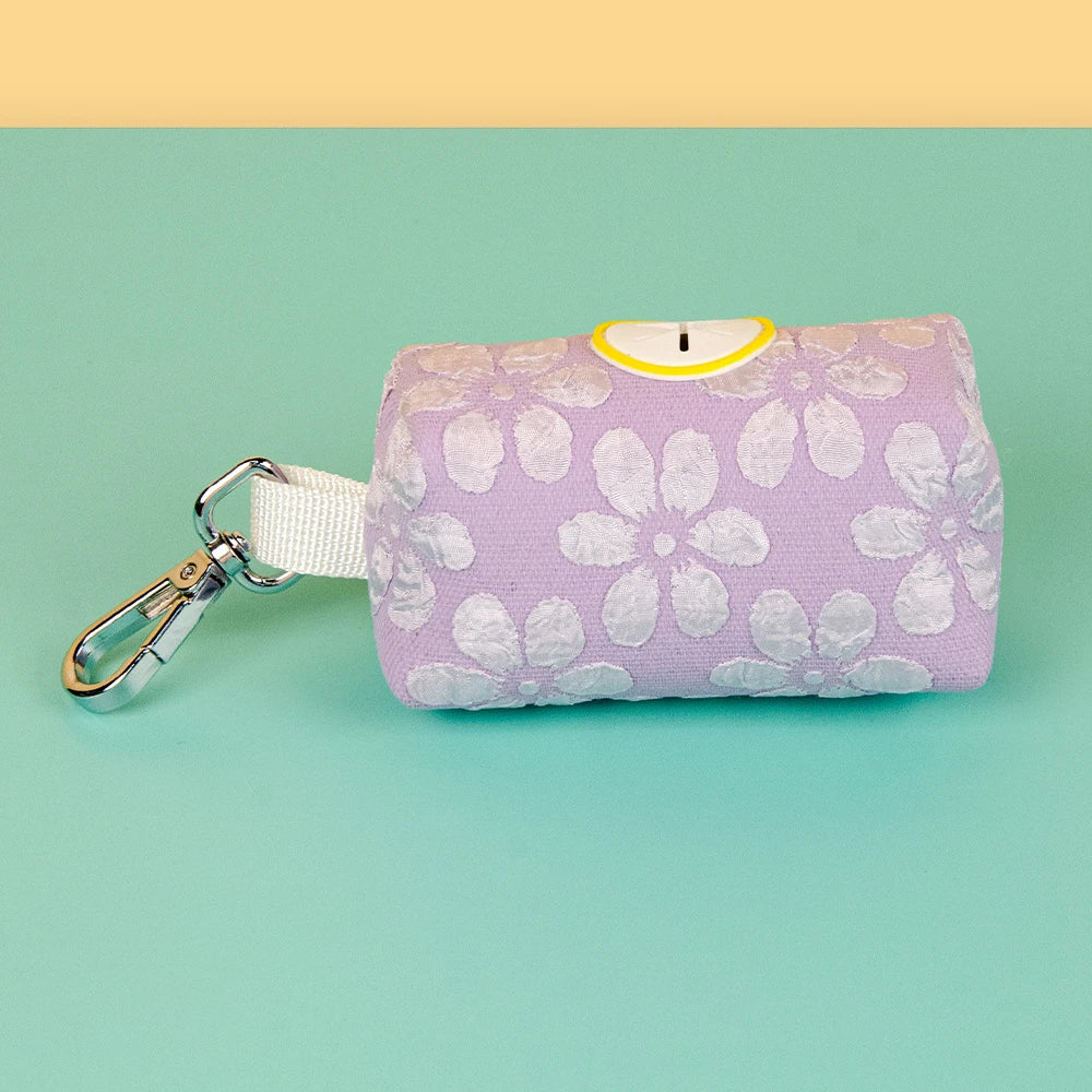 Cute Flower Pattern Dog Poop Bag Holder Dispenser Suitable Walk Dog Factory Direct Sale