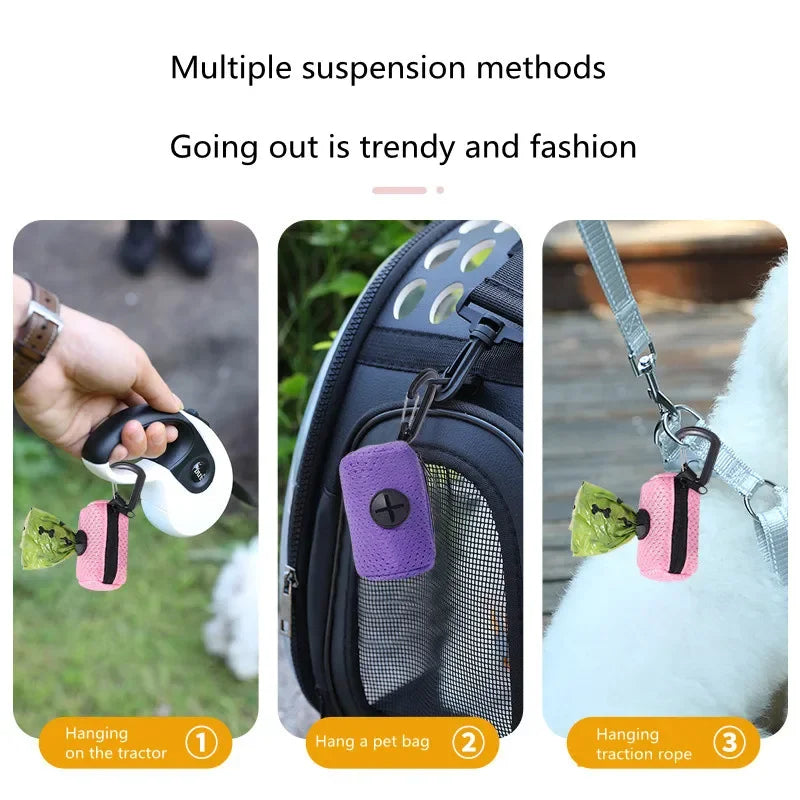 Dog Poop Bag Dispenser Hangingable Dog Poop Bag Holder Poo Bags Dispenser for Dogs Walking Garbage Bags Dispensers Pet Supplies