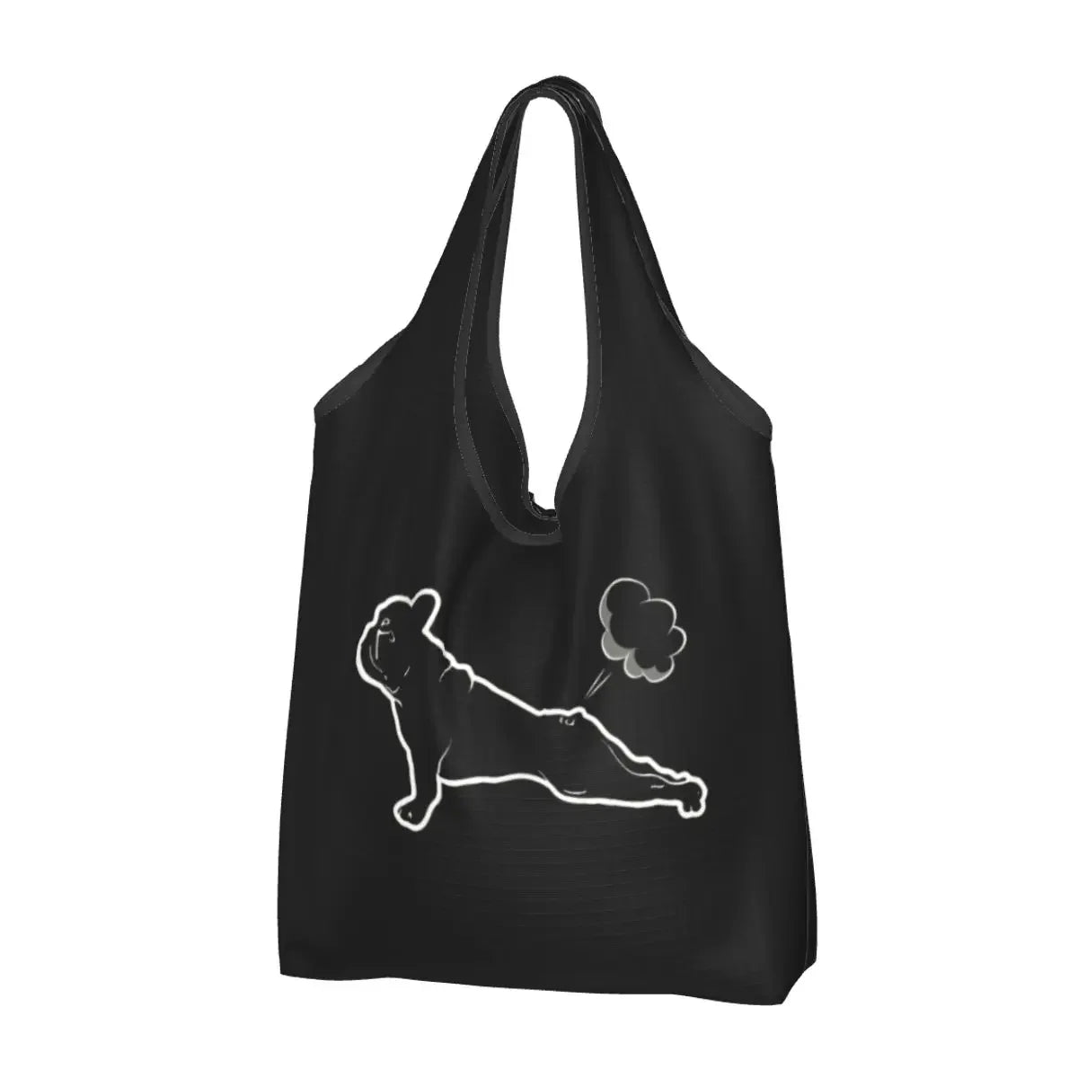 Recycling Pop Art Style French Bulldog Faces Shopping Bag Women Tote Bag Portable Frenchies Dog Pet Gift Groceries Shopper Bags