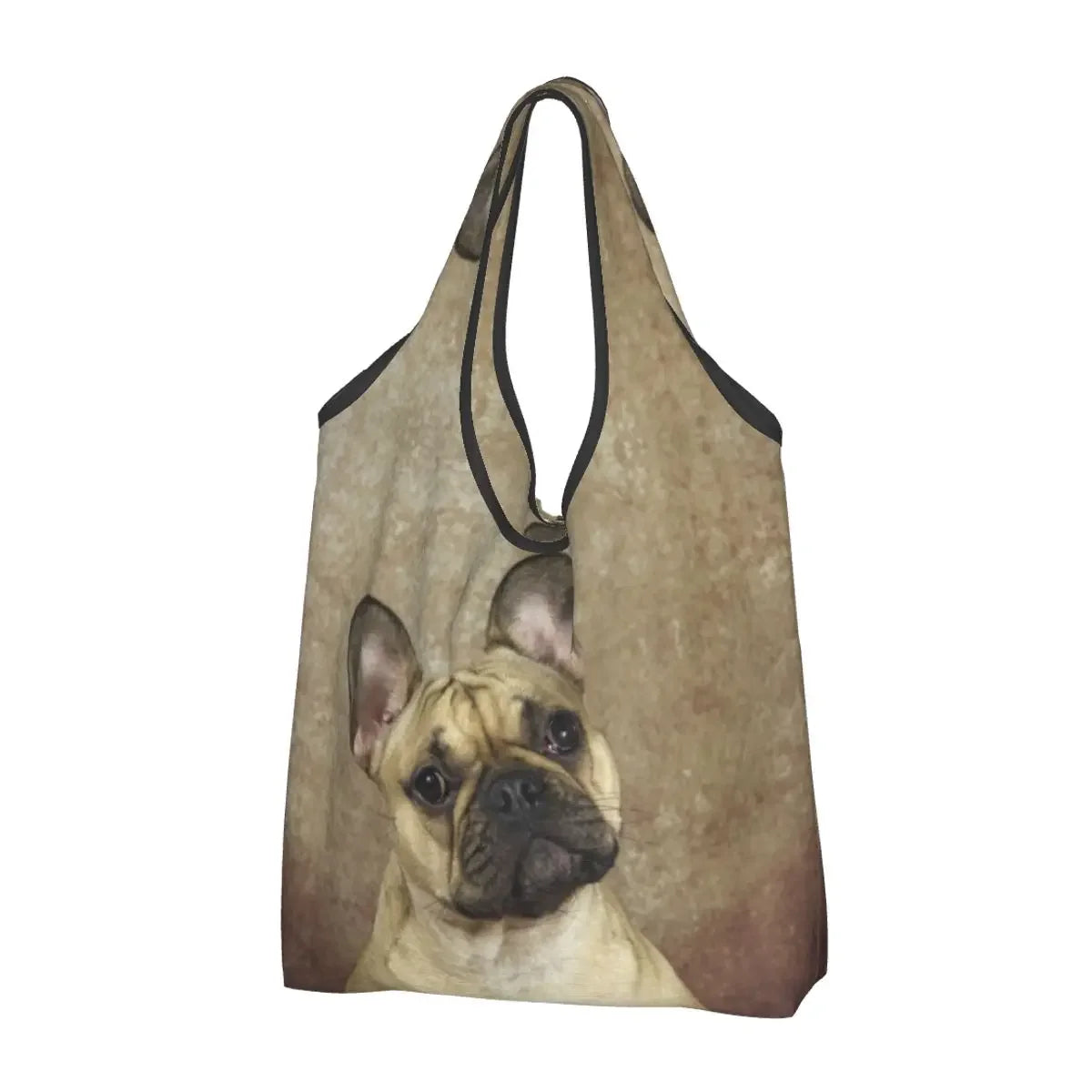Recycling Pop Art Style French Bulldog Faces Shopping Bag Women Tote Bag Portable Frenchies Dog Pet Gift Groceries Shopper Bags