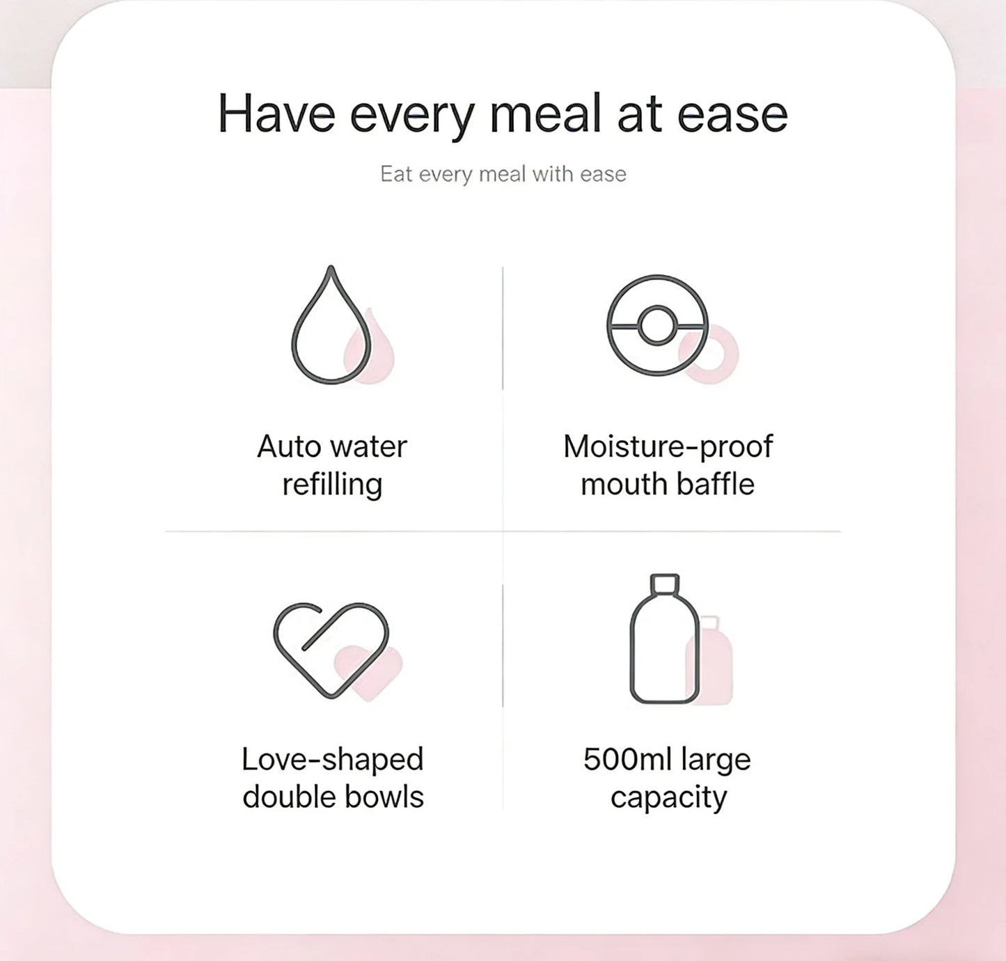 Double Dog and Cat Bowl-Pet and Food Bowl Set with, Pet Feeding Bowl Suitable for Cats and Small Dogs