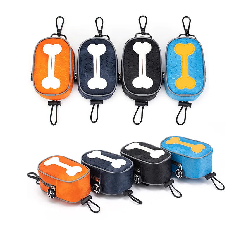 Dog Poop BagHangable Dispenser Zipper Dogs Walking Accessory Waste Bag Holder Portable Cute Garbage Bags Organizer Pet Supplies
