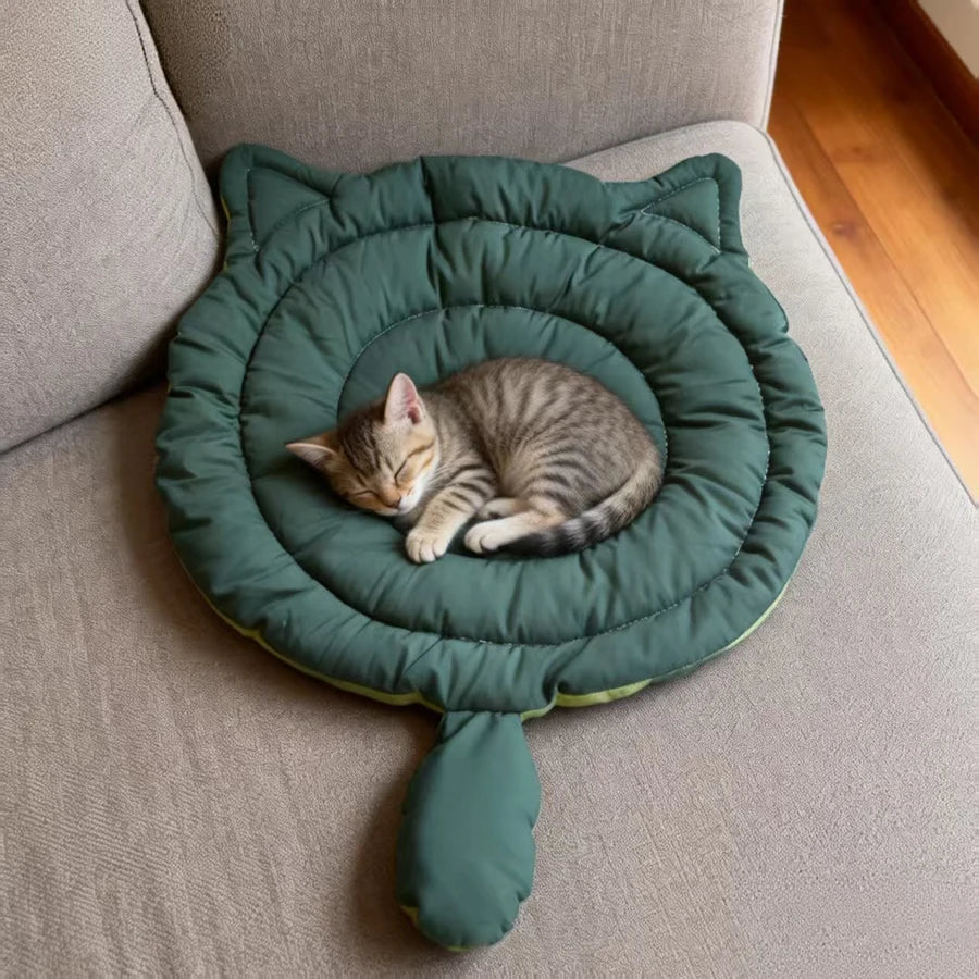 Dog Bed Mat for Sleeping, Big Face Cat Style Cat Bed Pad for All Seasons, Soft Breathable Washable Pet Cushion for Cats Dogs