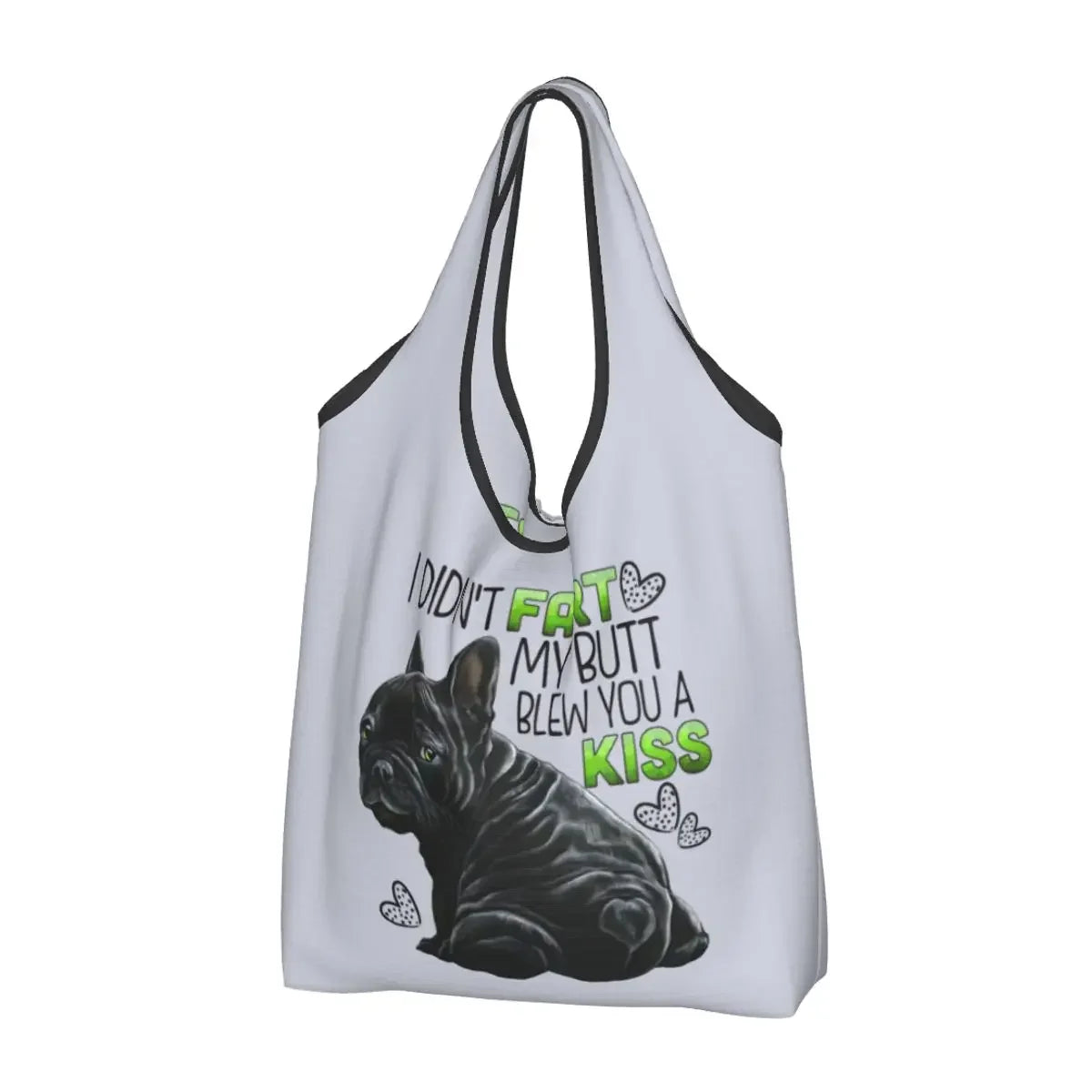 Recycling Pop Art Style French Bulldog Faces Shopping Bag Women Tote Bag Portable Frenchies Dog Pet Gift Groceries Shopper Bags