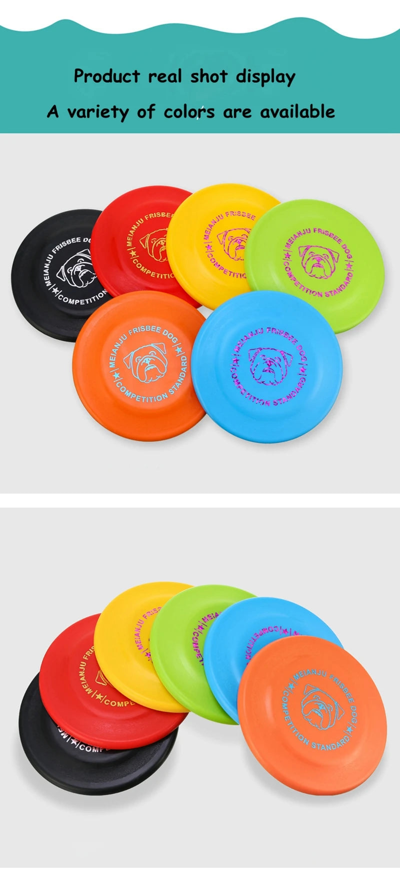 Standard Competition Pet Dog Flying Discs Funny Dog Toy Training Flying Discs Interactive Bite Resistant Silica Gel Soft Toys